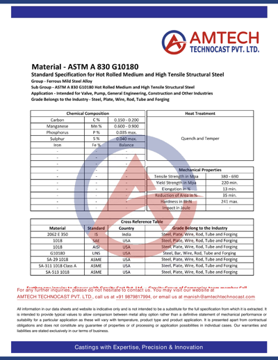 ASTM A 830 G10180